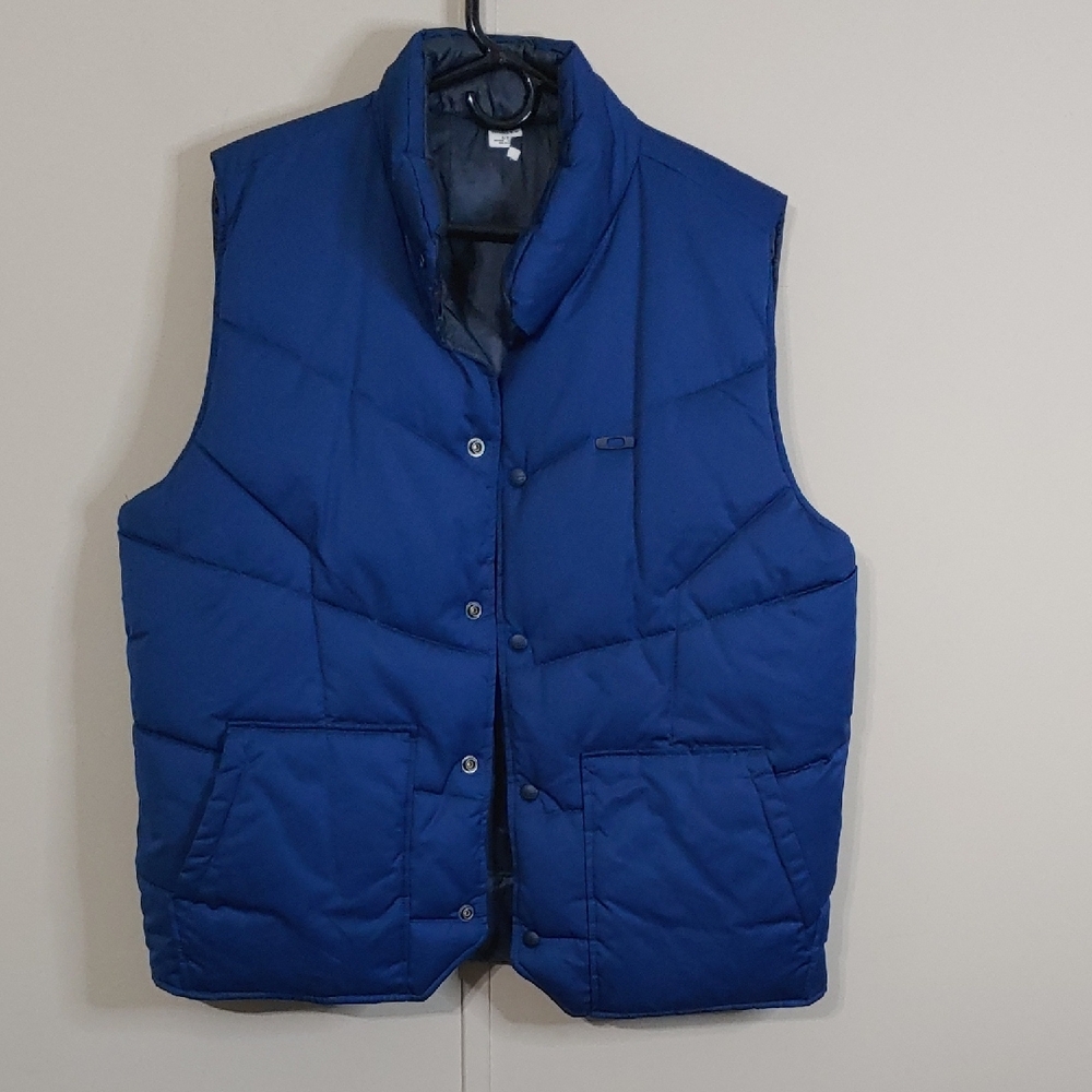 Vintage Y2K Oakley Vest Men's Reversible Quilted Blue Puffer Size L